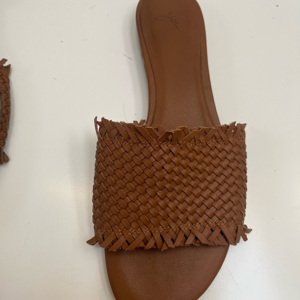 Joie Woven Leather Sandal - Cognac - Picture 3 of 4